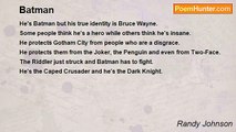 Randy Johnson - Batman