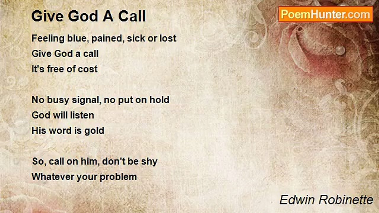 Edwin Robinette - Give God A Call