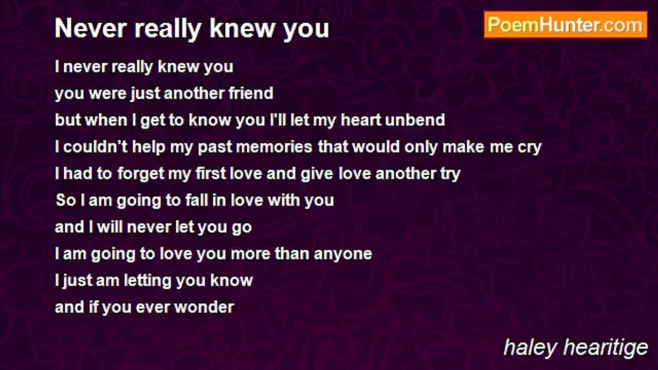 haley hearitige - Never really knew you