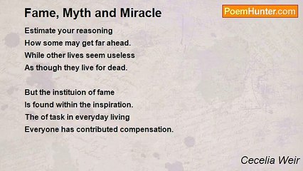 Cecelia Weir - Fame, Myth and Miracle