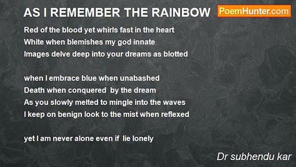 Dr subhendu kar - AS I REMEMBER THE RAINBOW