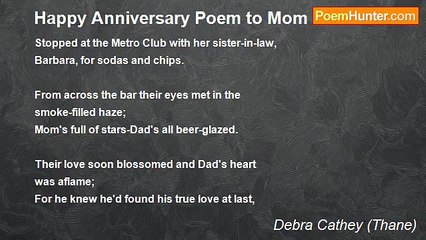 Debra Cathey (Thane) - Happy Anniversary Poem to Mom & Dad...