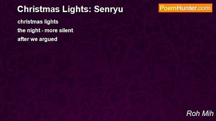 Roh Mih - Christmas Lights: Senryu