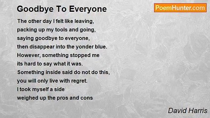 David Harris - Goodbye To Everyone