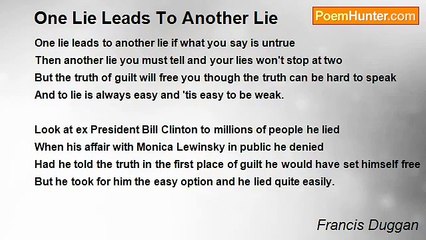 Francis Duggan - One Lie Leads To Another Lie