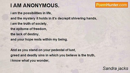Sandra jacks - I AM ANONYMOUS.