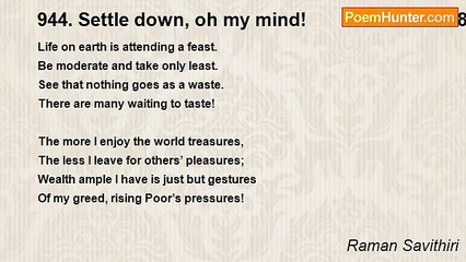 Raman Savithiri - 944. Settle down, oh my mind!                  -160308