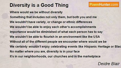 Deidre Blair - Diversity is a Good Thing