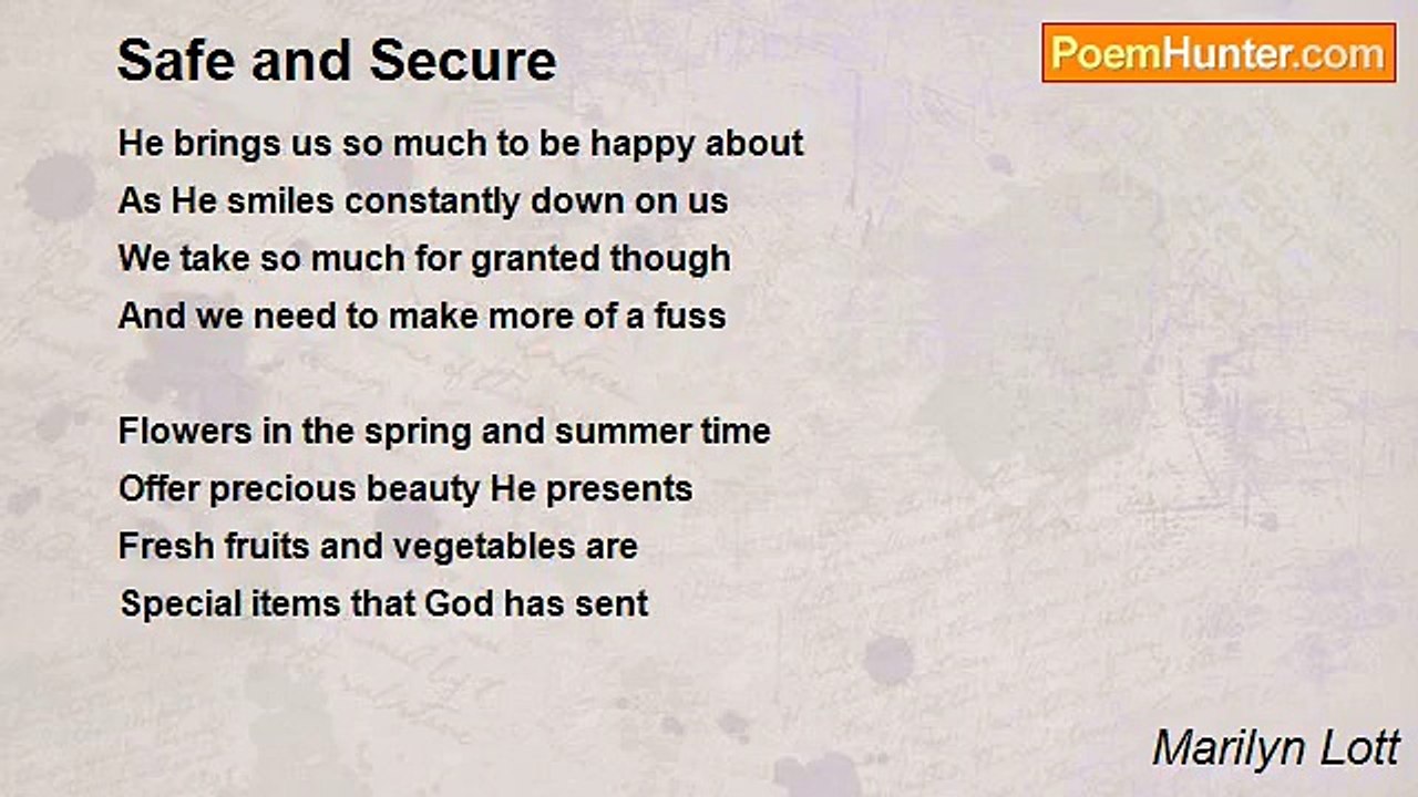 Marilyn Lott - Safe and Secure