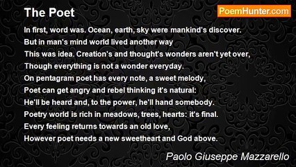 Paolo Giuseppe Mazzarello - The Poet