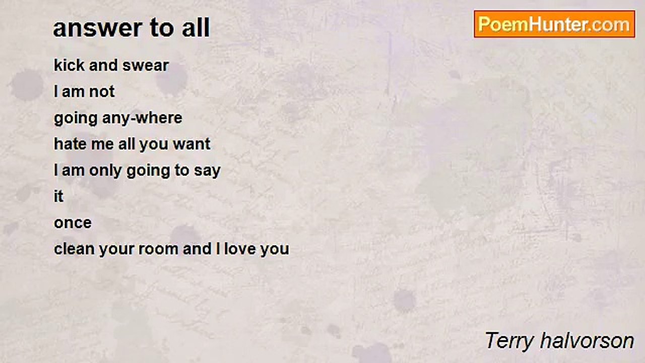 Terry halvorson - answer to all