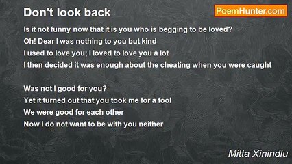 Mitta Xinindlu - Don't Look Back