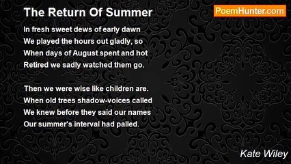 Kate Wiley - The Return Of Summer