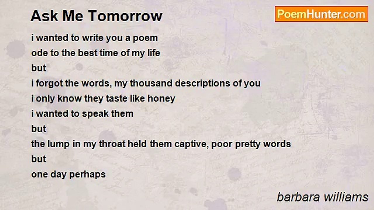 barbara williams - Ask Me Tomorrow