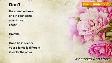 Memories And Hope - Don't