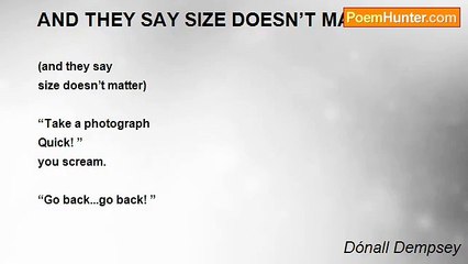Dónall Dempsey - AND THEY SAY SIZE DOESN’T MATTER!