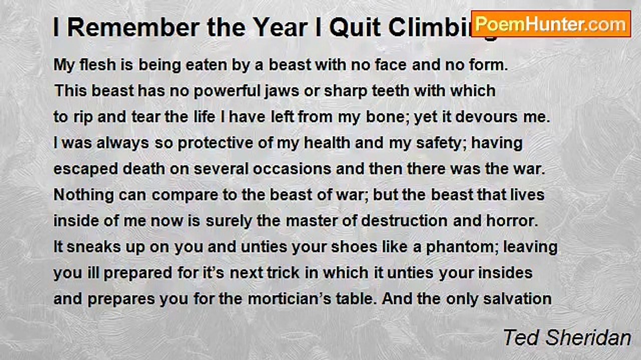 Ted Sheridan - I Remember the Year I Quit Climbing Trees