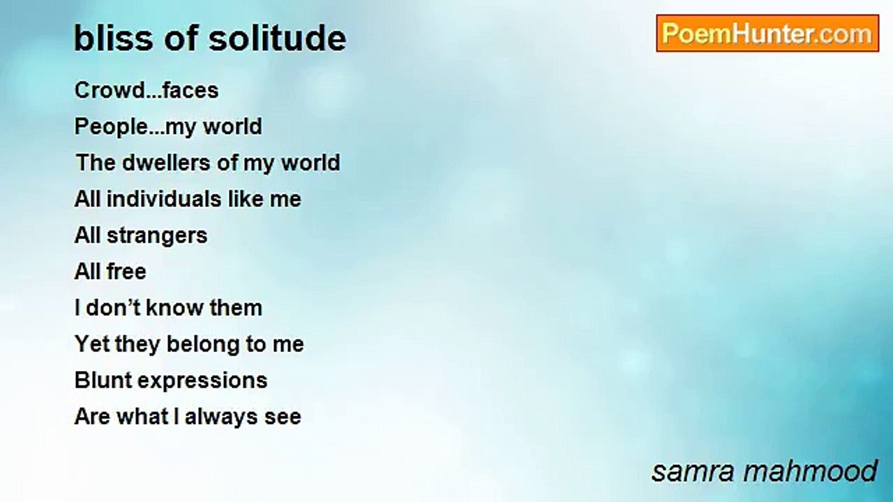 samra mahmood - bliss of solitude
