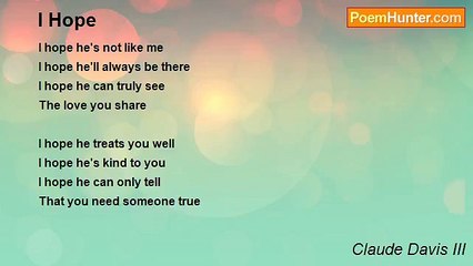 Claude Davis III - I Hope