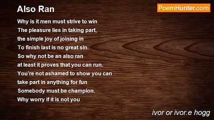 ivor or ivor.e hogg - Also Ran