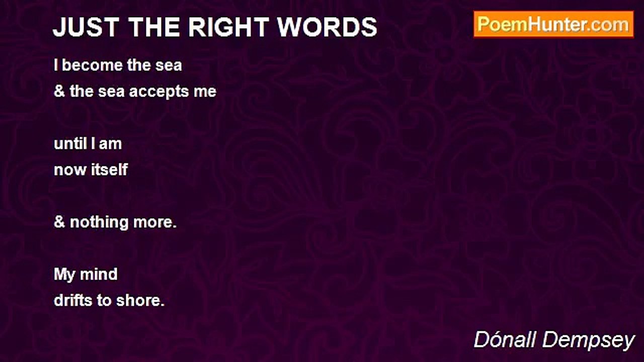 Dónall Dempsey - JUST THE RIGHT WORDS