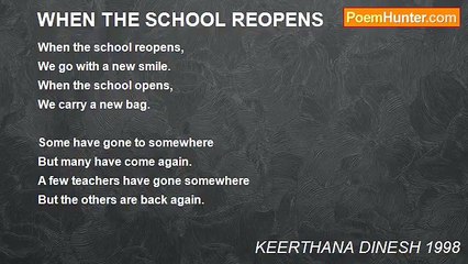 KEERTHANA DINESH 1998 - WHEN THE SCHOOL REOPENS