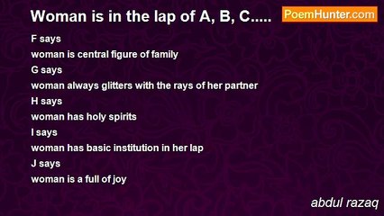 abdul razaq - Woman is in the lap of A, B, C.....