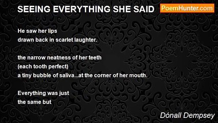 Dónall Dempsey - SEEING EVERYTHING SHE SAID