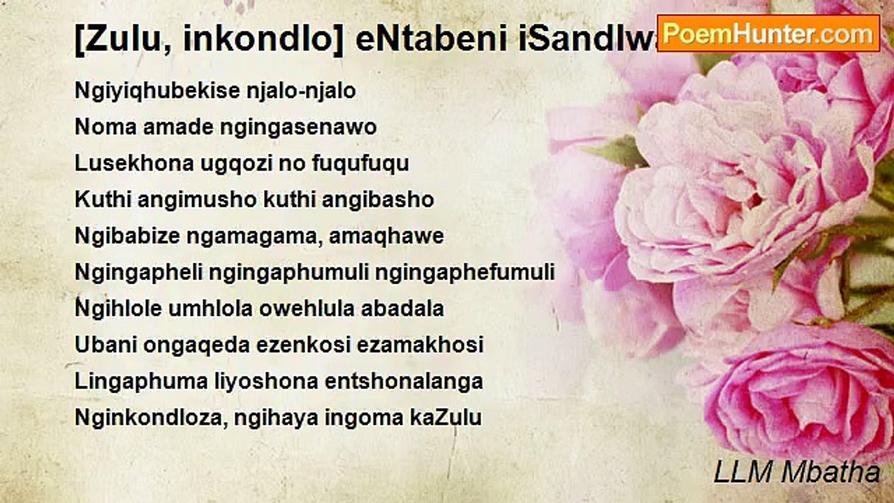 LLM Mbatha - [Zulu, inkondlo] eNtabeni iSandlwana