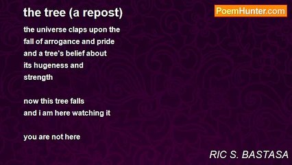 RIC S. BASTASA - the tree (a repost)