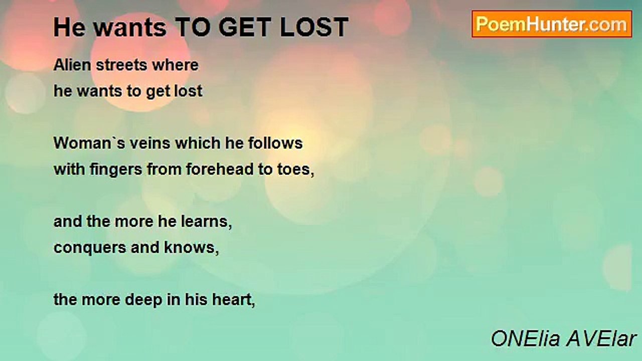 ONElia AVElar - He wants TO GET LOST