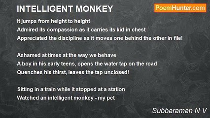 Subbaraman N V - INTELLIGENT MONKEY