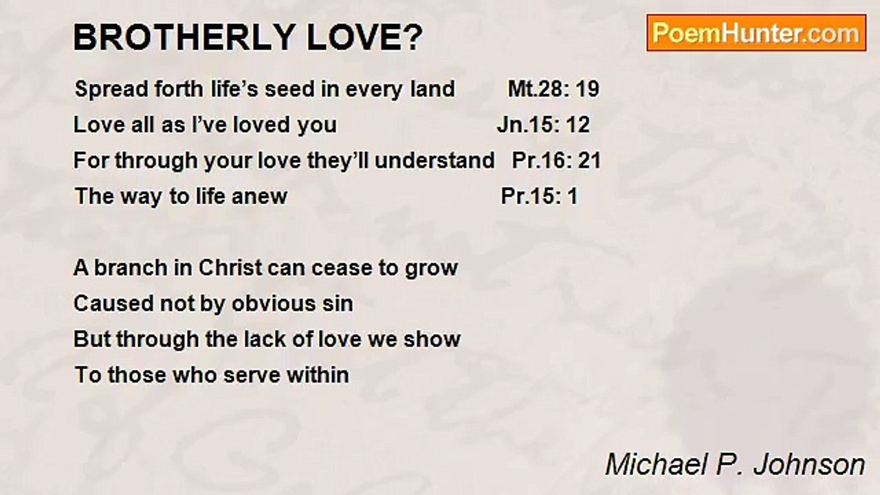Michael P. Johnson - BROTHERLY LOVE?