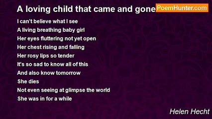 Helen Hecht - A loving child that came and gone