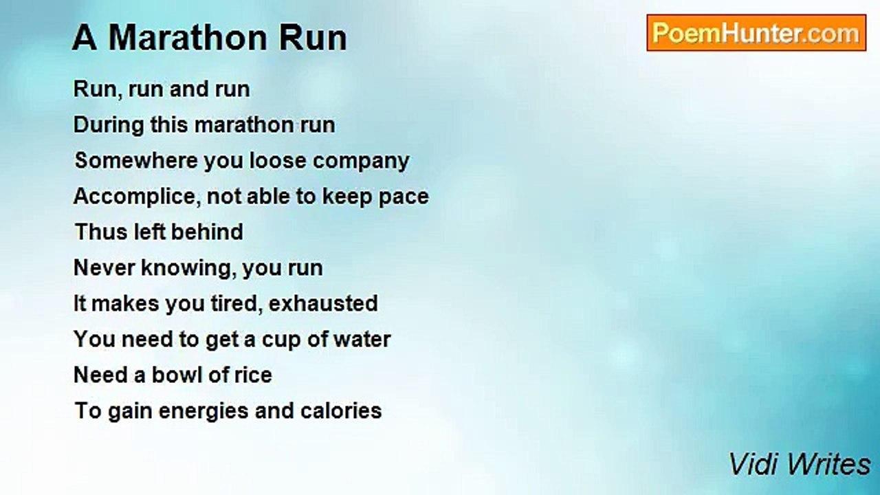 Vidi Writes - A Marathon Run