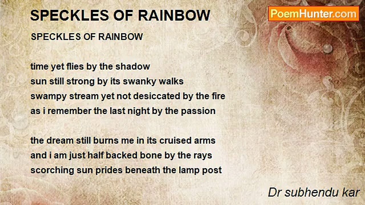 Dr subhendu kar - SPECKLES OF RAINBOW