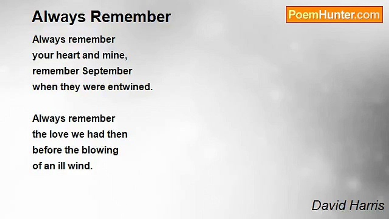 David Harris - Always Remember