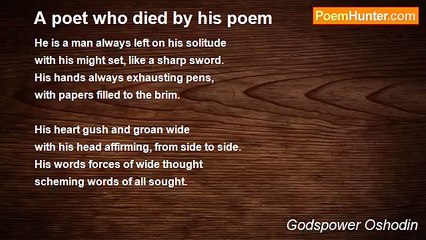 Godspower Oshodin - A poet who died by his poem
