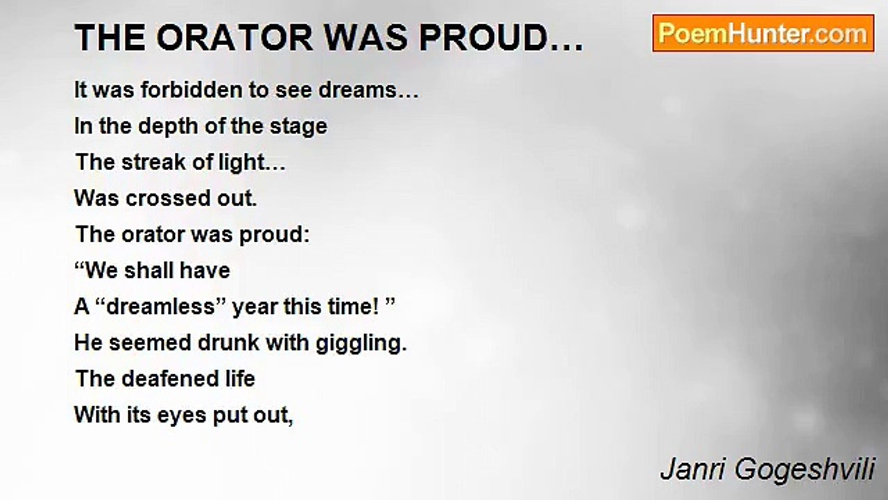 Janri Gogeshvili - THE ORATOR WAS PROUD…