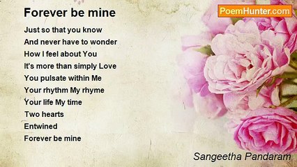 Sangeetha Pandaram - Forever be mine
