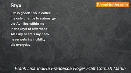 Frank Lisa IndiRa Francesca Roger Platt Cornish Martin - Styx