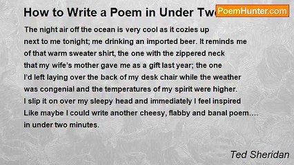 Ted Sheridan - How to Write a Poem in Under Two Minutes