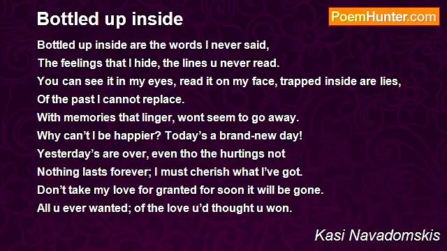 Kasi Navadomskis - Bottled up inside