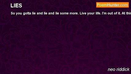neo riddick - LIES