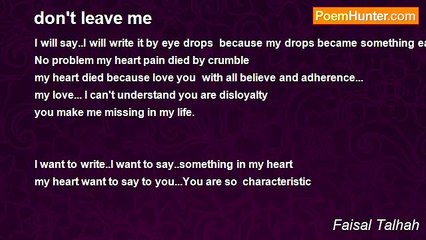 Faisal Talhah - don't leave me