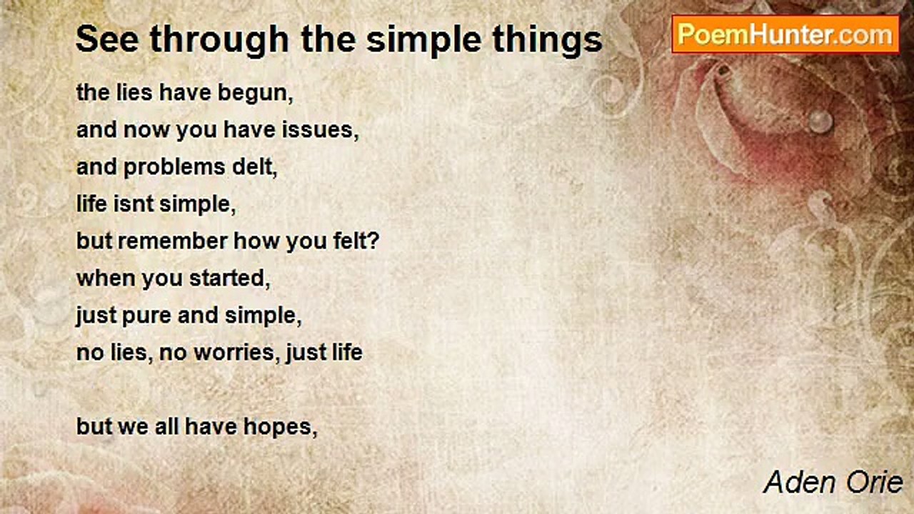 Aden Orie - See through the simple things