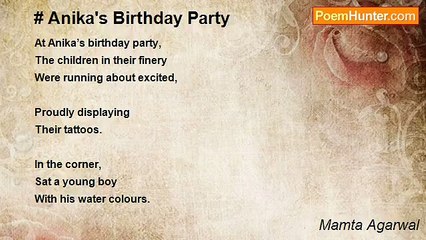 Mamta Agarwal - # Anika's Birthday Party