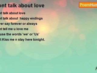 Pat Diaz - Dont talk about love