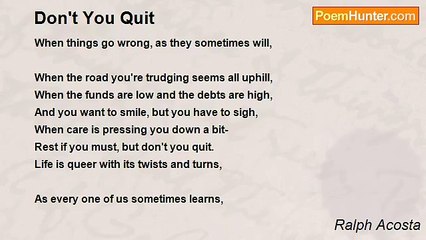 Ralph Acosta - Don't You Quit