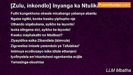 LLM Mbatha - [Zulu, inkondlo] Inyanga ka Ntulikazi